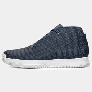New Nobull Mid Top Court Trainer Navy Blue White Sole Women 7